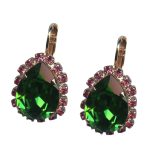 Mariana Earrings Classy Green Tourmaline & Rose Austrian Crystals My Treasures Coll.