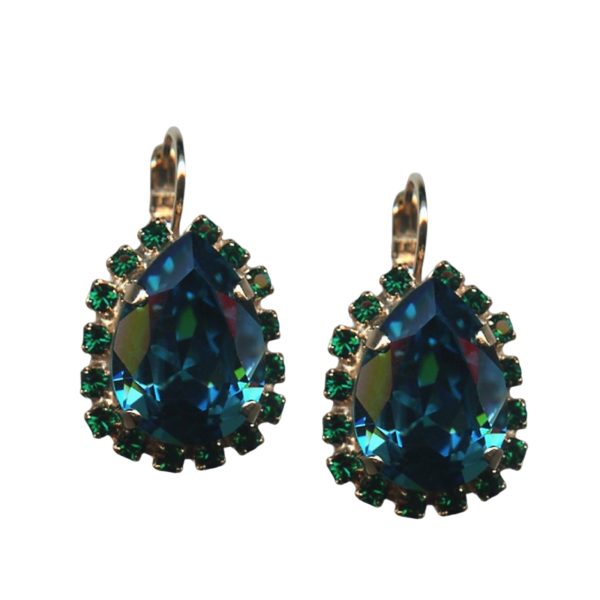 Mariana Earrings Exude Elegance Indicolite & Emerald Austrian Crystals My Treasures Coll.