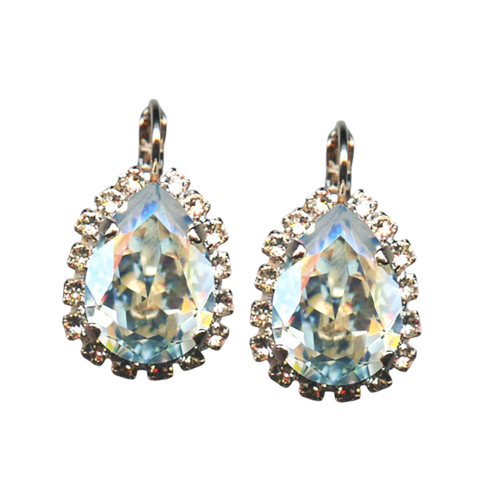 E-1098-3-39111-RG6(1) Mariana Earrings Timeless Clear & Golden Shadow Austrian Crystals Barbados Caribbean Life Coll. - Image 1