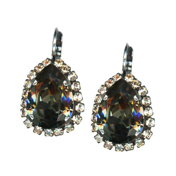 Mariana Earrings Fabulous Black Diamond & Silk Austrian Crystals My Treasures Coll.