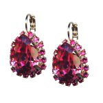 Mariana Earrings Sassy Fuchsia & Rose Austrian Crystals Saba Caribbean Life Coll. - Image 2