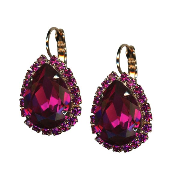 Mariana Earrings Sassy Fuchsia Austrian Crystals My Treasures Coll.