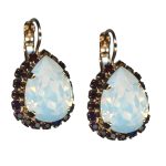 Mariana Earrings Alluring White Opal & Burgundy Austrian Crystals My Treasures Coll. - Image 3