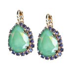 Earrings By Mariana Woman Elegant Mint and Tanzanite Swarovski Crystals
