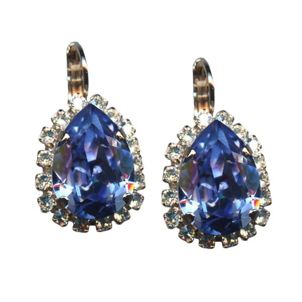 Mariana Earrings Beautiful Provence Lavender & Moonlight Austrian Crystals My Treasures Coll.