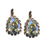 Mariana Earrings Adorable Moonlight & Lt Amber Austrian Crystals Moon Dance Songbook Coll. - Image 2