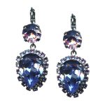 Mariana Earrings Glamorous Tanzanite & Provence Lavender Austrian Crystals My Treasures Coll.