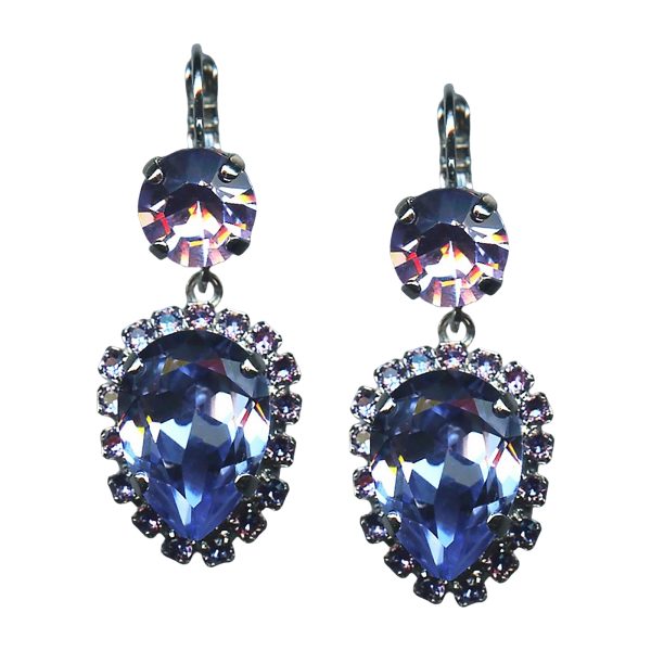 Mariana Earrings Glamorous Tanzanite & Provence Lavender Austrian Crystals My Treasures Coll.