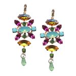 Earrings By Mariana Woman Sassy Fuchsia and Turquoise Swarovski Crystals
