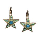 Mariana Earrings Star Shaped Peridot & Aquamarine Austrian Crystals Caprioska Cocktail Hour Coll. - Image 3