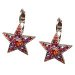 Earrings By Mariana Woman Sassy Star Hyacinth and Fuchsia Swarovski Crystals