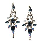 Mariana Earrings Elegant Chandelier Montana Blue, White Opal, & AB Austrian Crystals Mood Indigo Songbook Coll.