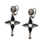 Mariana Earrings Luxurious Jet, Black Diamond, & Clear Austrian Crystals Black Velvet Songbook Coll.