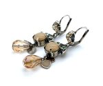 Mariana Earrings Gorgeous Peach & Chrysolite Austrian Crystals My Treasures Coll. - Image 2