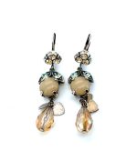 Mariana Earrings Gorgeous Peach & Chrysolite Austrian Crystals My Treasures Coll.