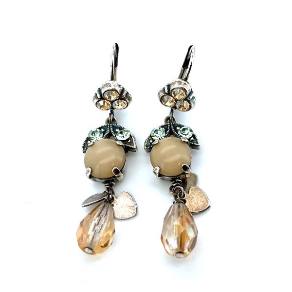 Mariana Earrings Gorgeous Peach & Chrysolite Austrian Crystals My Treasures Coll.