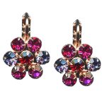 Mariana Earrings Stunning Floral in Ruby, Fuchsia, & Tanzanite Austrian Crystals Xenia Odyssey Coll. - Image 2