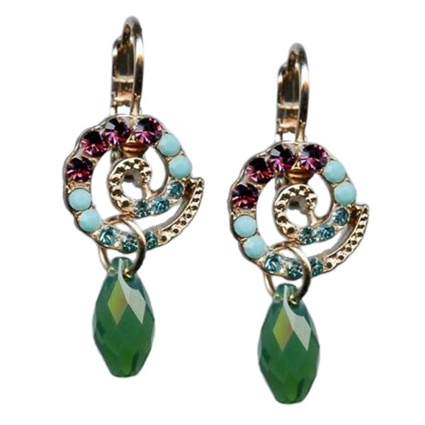 Mariana Earrings Gorgeous Blue Zircon, Turq, Amethyst, & Emerald Austrian Crystals Happiness Inspiration Coll.