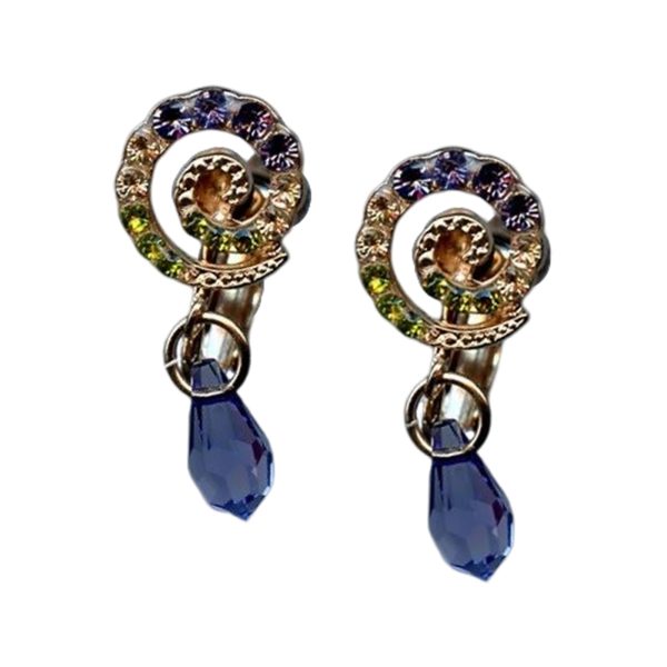 Earrings By Mariana Woman Dangling Olivine and Golden Shadow Swarovski Crystals