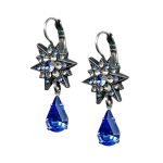 Mariana Earrings Fab Sapphire & Clear Austrian Crystals My Treasures Coll. - Image 2
