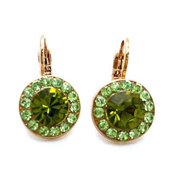 Earrings By Mariana Woman Vivid and Soft Green Swarovski Crystals