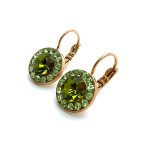 Earrings By Mariana Woman Vivid and Soft Green Swarovski Crystals - Image 2