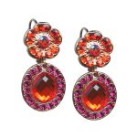 Mariana Earrings Sassy Floral Hyacinth, Fuchsia, & AB Austrian Crystals Lady Marmalade Songbook Coll.