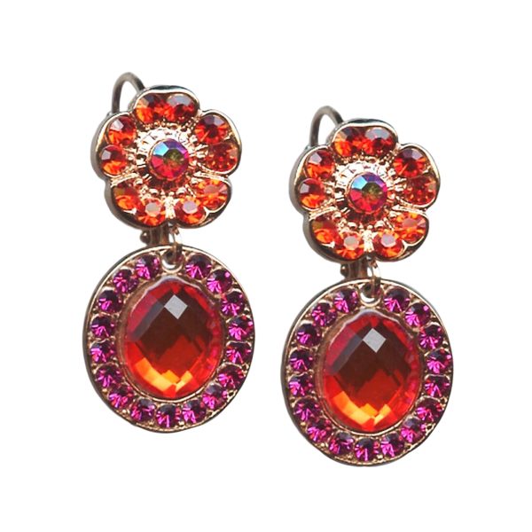 Mariana Earrings Sassy Floral Hyacinth, Fuchsia, & AB Austrian Crystals Lady Marmalade Songbook Coll.