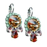 Mariana Earrings Fab Topaz, Lt Rose, Orange, & Pacific Opal Austrian Crystals My Treasures Coll. - Image 3