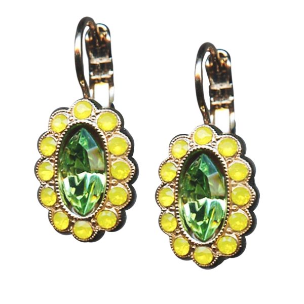 Mariana Earrings Sassy Yellow Opal & Peridot Austrian Crystals Cuba Caribbean Life Coll.