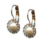 Mariana Earrings Classy Cream Pearl Mineral & Clear Austrian Crystals My Treasures Coll. - Image 3