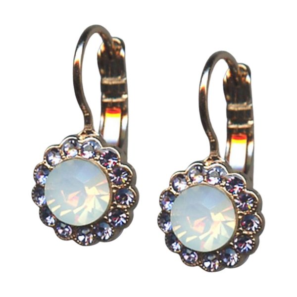 Mariana Earrings Adorable White Opal & Amethyst Austrian Crystals Purple Rain Cocktail Hour Coll.