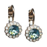 Mariana Earrings Fashionable White Opal & Aqua Blue Austrian Crystals Margarita Cocktail Hour Coll. - Image 2