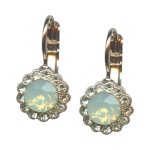 Mariana Earrings Lovely Chrysolite Opal & Clear Austrian Crystals Mojito Cocktail Hour Coll. - Image 2