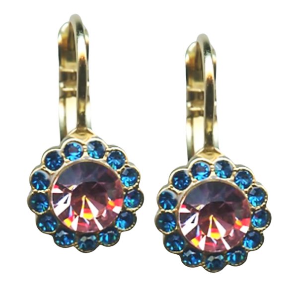 Mariana Earrings Precious Lt Rose & Capri Blue Austrian Crystals Kiss From A Rose Songbook Coll.