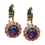 Mariana Earrings Alluring Purple Velvet & Peach Austrian Crystals Xenia Odyssey Coll. - Image 2