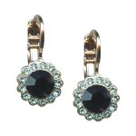 Mariana Earrings Preppy Light Blue & Jet Black Austrian Crystals St Barts Caribbean Life Coll. - Image 2