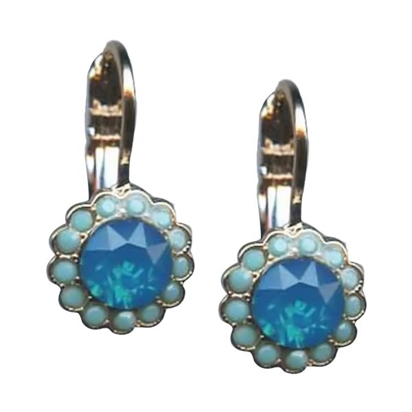 Mariana Earrings Precious Turq & Caribbean Blue Opal Austrian Crystals Blue Lagoon Ambrosia Coll.