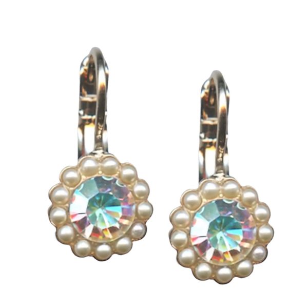 Mariana Earrings Lovely Cream Pearl & AB Austrian Crystals My Treasures Coll.