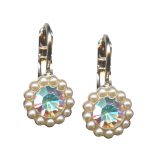 Mariana Earrings Lovely Cream Pearl & AB Austrian Crystals My Treasures Coll. - Image 3