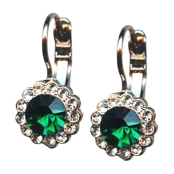 Mariana Earrings Simply Elegant Emerald & Silk Austrian Crystals My Treasures Coll.