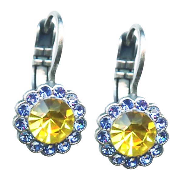 Mariana Earrings Floral Citrine & Sapphire Austrian Crystals My Treasures Coll.