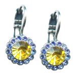 Mariana Earrings Floral Citrine & Sapphire Austrian Crystals My Treasures Coll. - Image 3