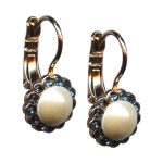 Mariana Earrings Sophisticated Pearl Mineral & Montana Blue Austrian Crystals My Treasures Coll. - Image 3