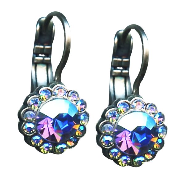 Mariana Earrings Glitzy Floral Lt Sapphire AB Austrian Crystals My Treasures Coll.