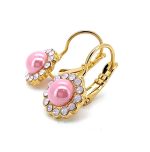Earrings By Mariana Woman Chic Pink Coral and Rose Opal Swarovski Crystals - Image 3