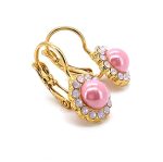 Earrings By Mariana Woman Chic Pink Coral and Rose Opal Swarovski Crystals - Image 2