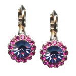 Mariana Earrings Beautiful Tanzanite & Fuchsia Austrian Crystals Cuba Caribbean Life Coll.