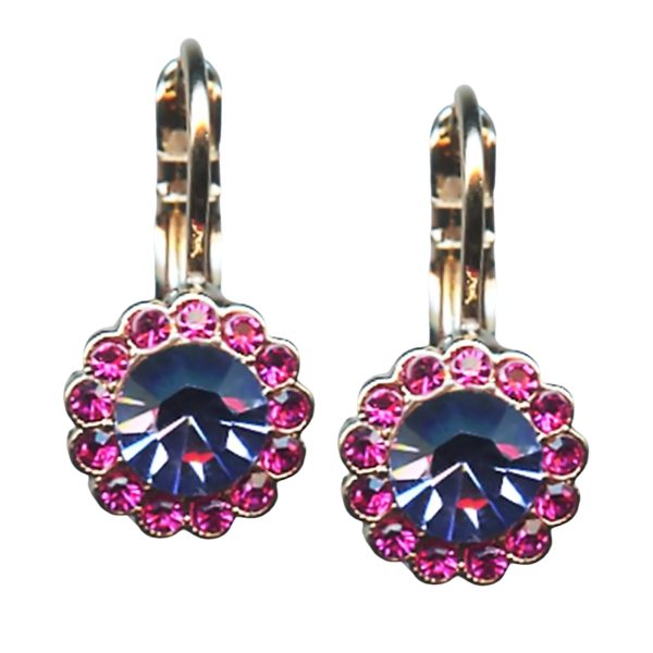 Mariana Earrings Beautiful Tanzanite & Fuchsia Austrian Crystals Cuba Caribbean Life Coll.