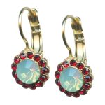 Earrings By Mariana Woman Fab Pacific Opal and Red Swarovski Crystals - Image 2